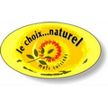 Fluorescent Chartreuse Flexo-Printed Stock Oval Roll Label (1.125"x2")